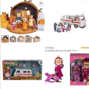Masha and the bear toys house + ambulance sets